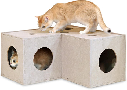 PETKARAY Cat Tunnel, Original Cat Hideaway Cave for Indoor Cats, Large Kitten Play Tubes and