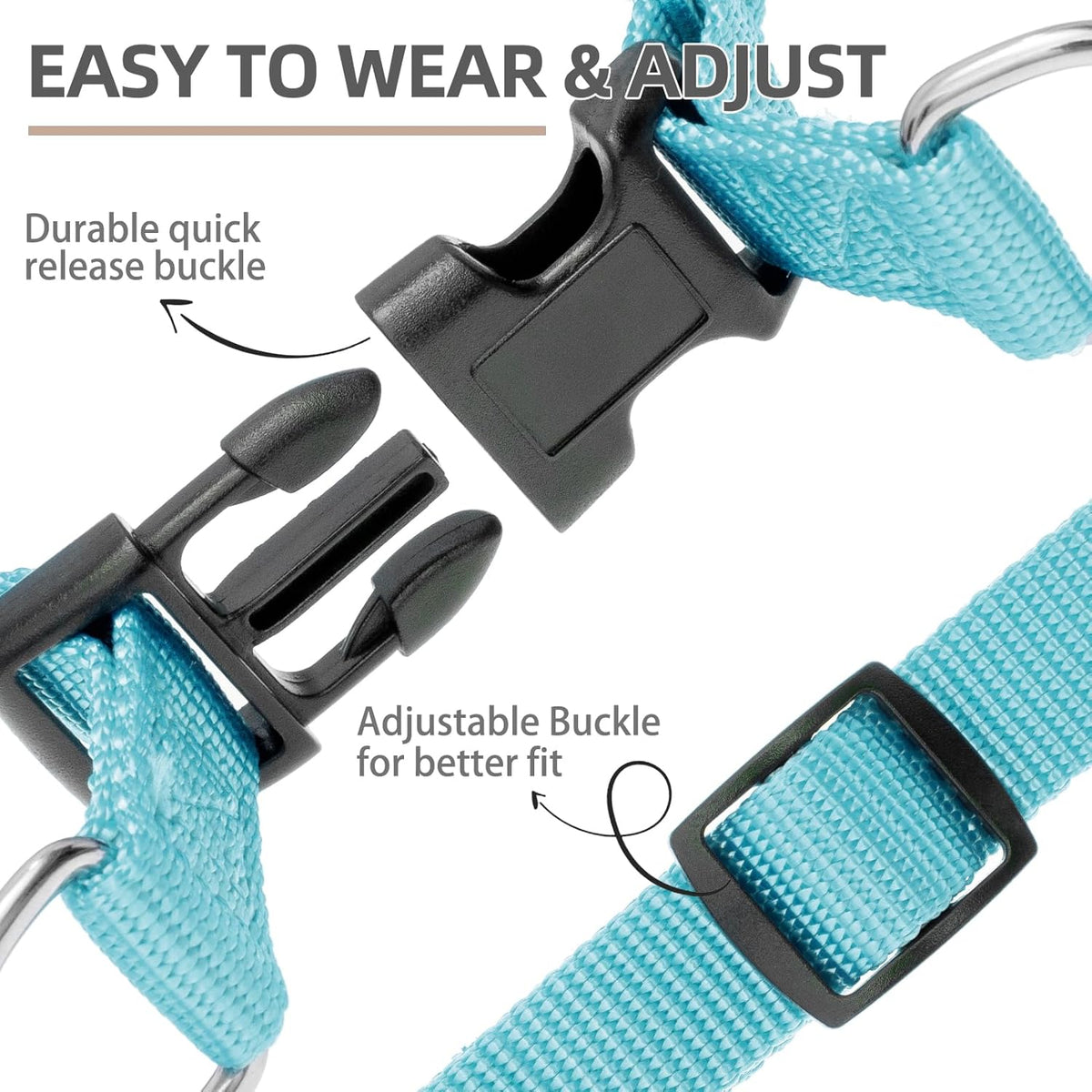 PUPTECK No Pull Dog Harness Soft Adjustable Basic Nylon Step in Puppy Vest Outdoor Walking with ID