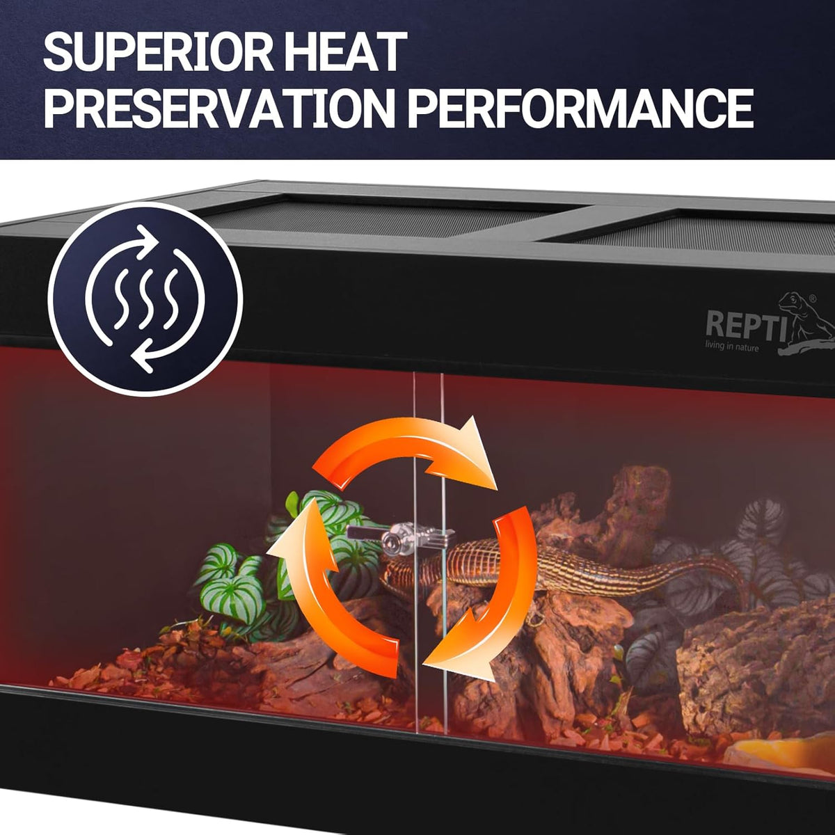 REPTI ZOO 50 Gallon PVC Reptile Enclosure, 36x18x18 inch Reptile Tank for Ball Python Bearded