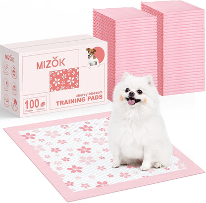 MIZOK Puppy Pads 22"x 22" with Leak-Proof Quick-Dry Design Pee Pads for Dogs Potty Training