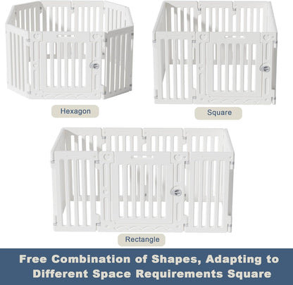 Dog Playpen with Door, DIY Shape Combination Puppy Pen,25.5" H 10-Panel Dog Fence,Non-Slip & Secure