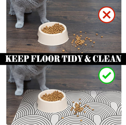 Dog Food Mats for Floors Absorbent, Pet Cat Food Mat - Quick Dry Dog Bowl Mats for Food and Water
