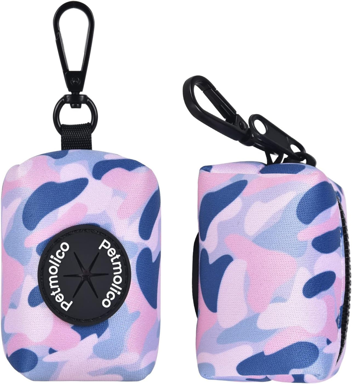 Petmolico Dog Poop Bag Holder Leash Attachment, Waste Bag Dispenser Zippered Pouch, Fits Any Leash
