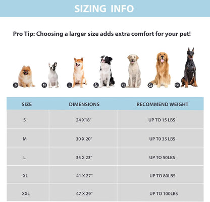 Dog Cooling Mat for Medium Dogs - 30x20 Orthopedic Memory Foam Pet Pad for Summer, QMAX>0.5