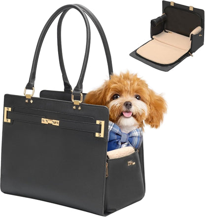 2-in-1 Stylish Dog Purse Carrier Soft-Sided Carriers Travel Tote Bag for Small Dogs Cats, Fashion