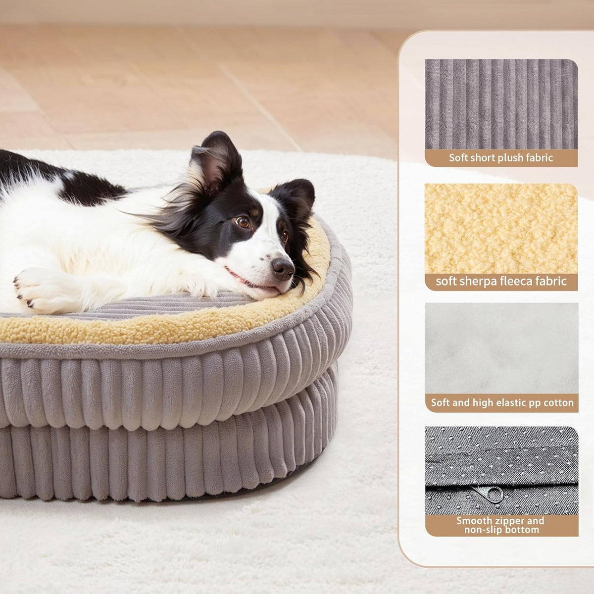 Orthopedic Dog Bed for Medium, Large Dogs Breeds, High Density Egg Crate Foam Dog Sofa Beds with