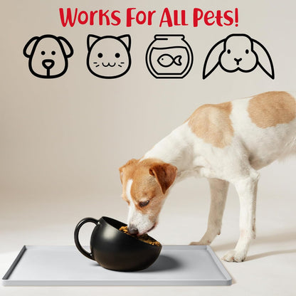 DogBuddy Dog Food Mat – Waterproof Dog Bowl Mat for Food and Water, Silicone Pet Feeding Mats for