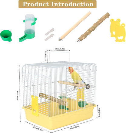Small Bird Cage, Lightweight for Parakeets, Hanging for Parrot, Travel for Cockatiel, Outdoor