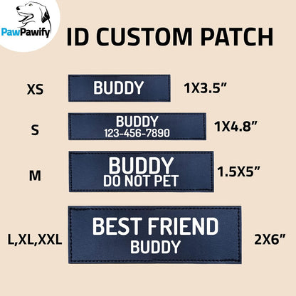 PawPawify Custom No Pull Dog Harness with Name and Phone Number, Heavy Duty Personalized Pet Vest