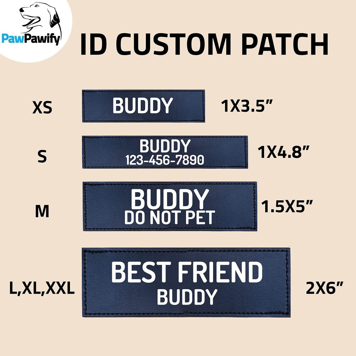 PawPawify Custom No Pull Dog Harness with Name and Phone Number, Heavy Duty Personalized Pet Vest