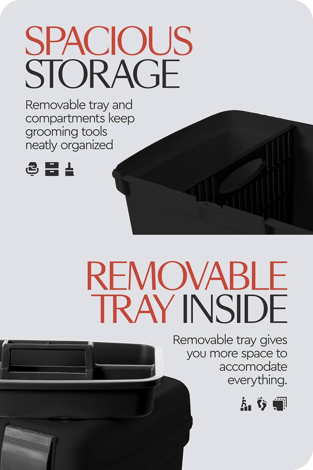 HORZE Smart Grooming Box for Horses, Dogs, Cats with Removable Tray | Non-Slip, Crack Resistant |
