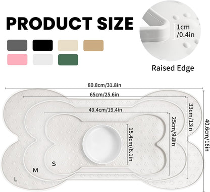 Dog Food Mat Anti-Slip Silicone Dog Bowl Mat Thicker Pet Placemat Waterproof Cat Feeder Pad with
