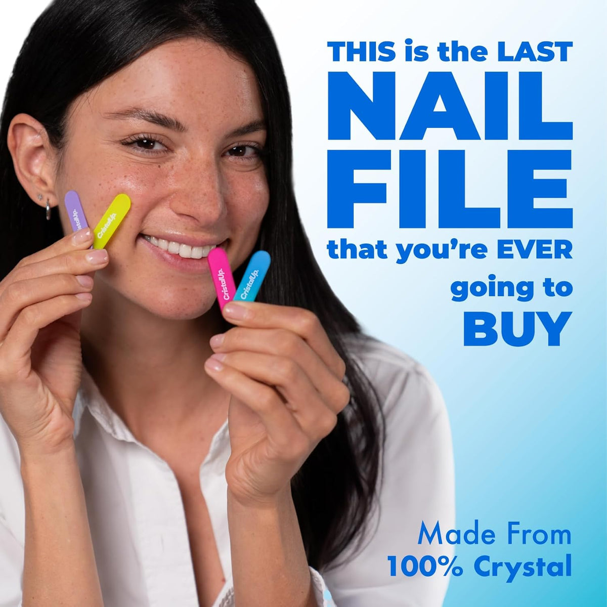 Crystal Nail File 1.6 in, Mini Glass File Ideal for Wallet, Durable, Gentle on Nails, Perfect for