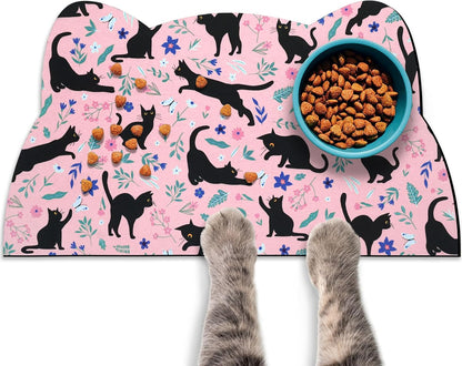 Cat Food Mats for Floor, Dog Water Bowl Mats Pet Feeding Absorbent Placemats for Food and Water
