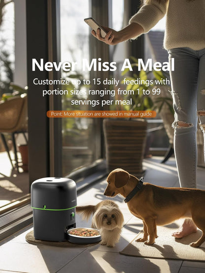 Automatic Cat Feeder with Camera - 5G WiFi Auto Cat Food Dispenser, 1080P HD Video with Night