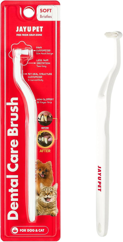 JAYU PET Dental Care Brush (Soft Bristles) 1ea - Dog Toothbrush, Cat Toothbrush, Dental Care for