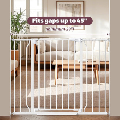 29"-45" Baby Gate for Stairs, Auto Close Stroller Friendly Dog Gate Indoor for Doorways, Pressure