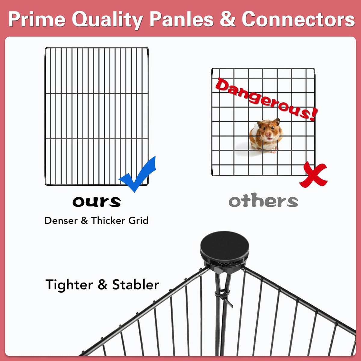 12 Panels Small Animal Playpen,Pet Playpen with Waterproof Mat,C&C Cage for Guinea Pigs,Puppy Play