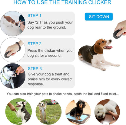 Dog Clicker for Training, 2 Pack Dog Training Clicker, Clicker Dog Training with Wrist Strap, Pet