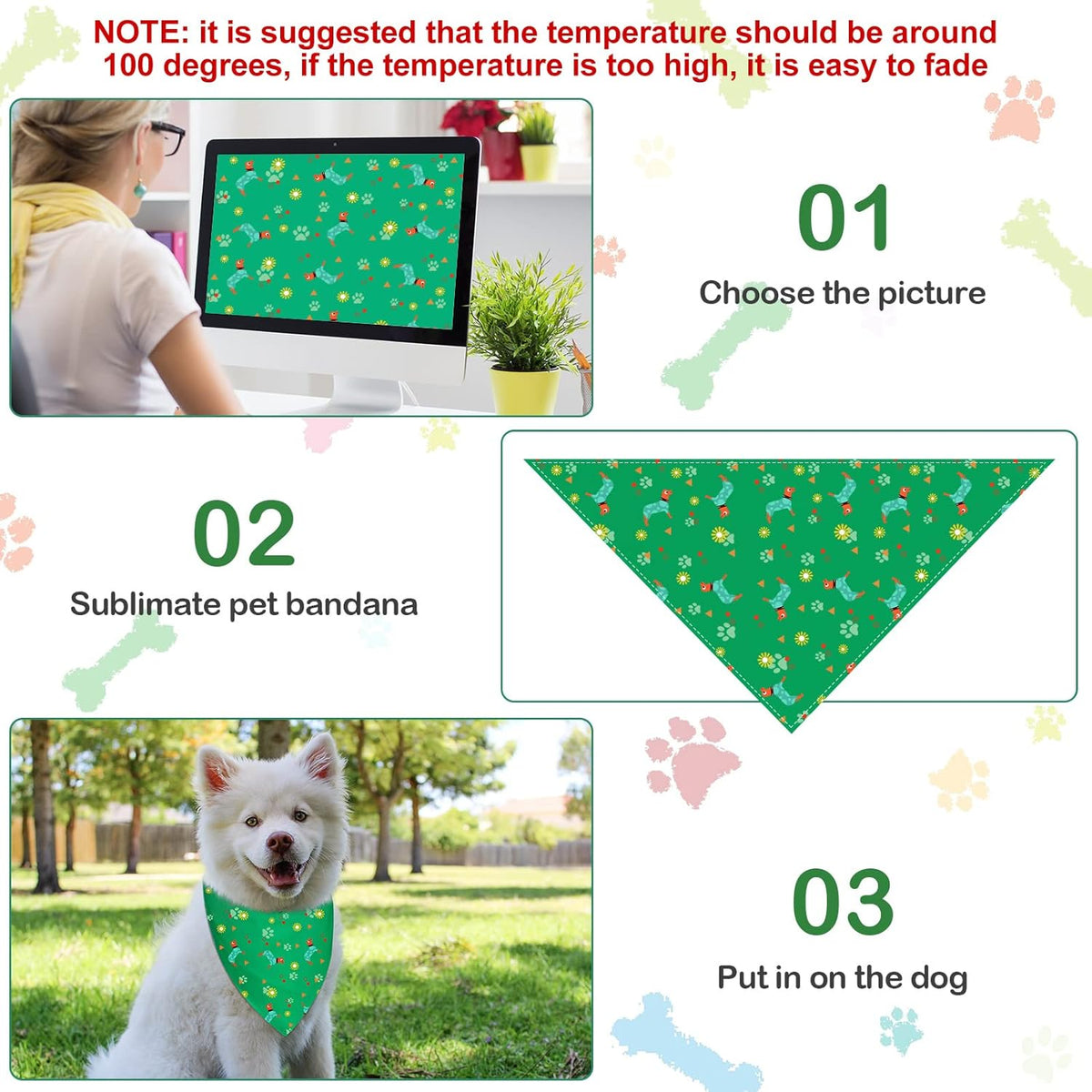 Frienda 12 Pcs Plain Dog Bandanas Blank Puppy Adjustable Triangle Solid Color Dog Bandanas