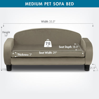 Paws & Purrs Multi-Cat Sofa Elevated Pet Bed for Indoor Cats Raised Cats Couch with Removable