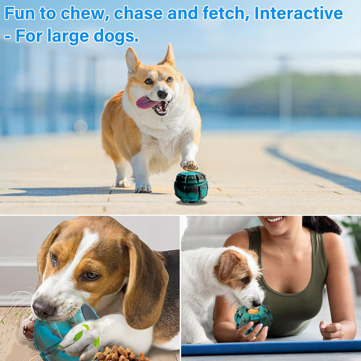 Yipetor Frozen Treat Dispensing Dog Toy - Large Chew Toy, Freezable Fillable Rubber, Reduces