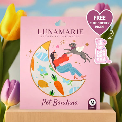 LunaMarie - Luxury Pet Birthday Bandanas -Premium & Silky Poly Fabric | 100% Handmade | Custom
