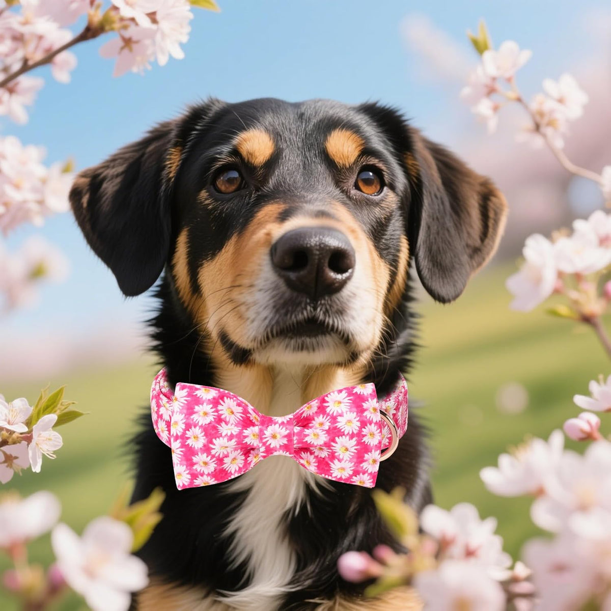 Unique style paws Cartoon Dog Collar with Bow Spring Summer Collar with Flower Rose Daisy for Small