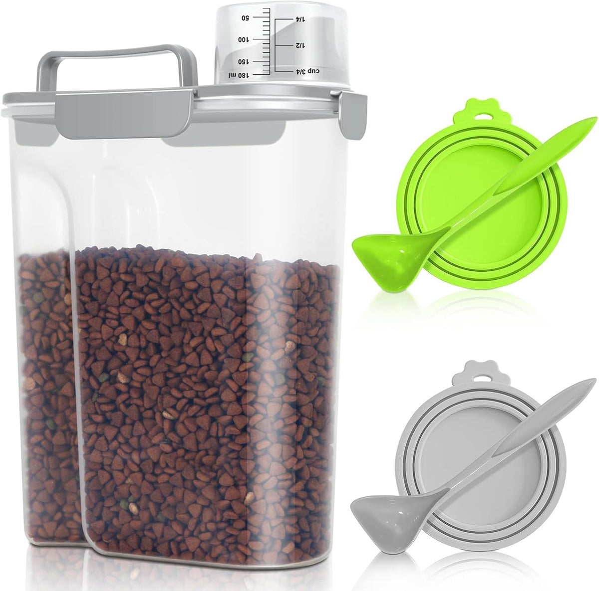 TBMax Cat Dog Food Storage Container 5 to 7 lbs with Pet Can Cover and Mixing Spoon, Airtight Pet