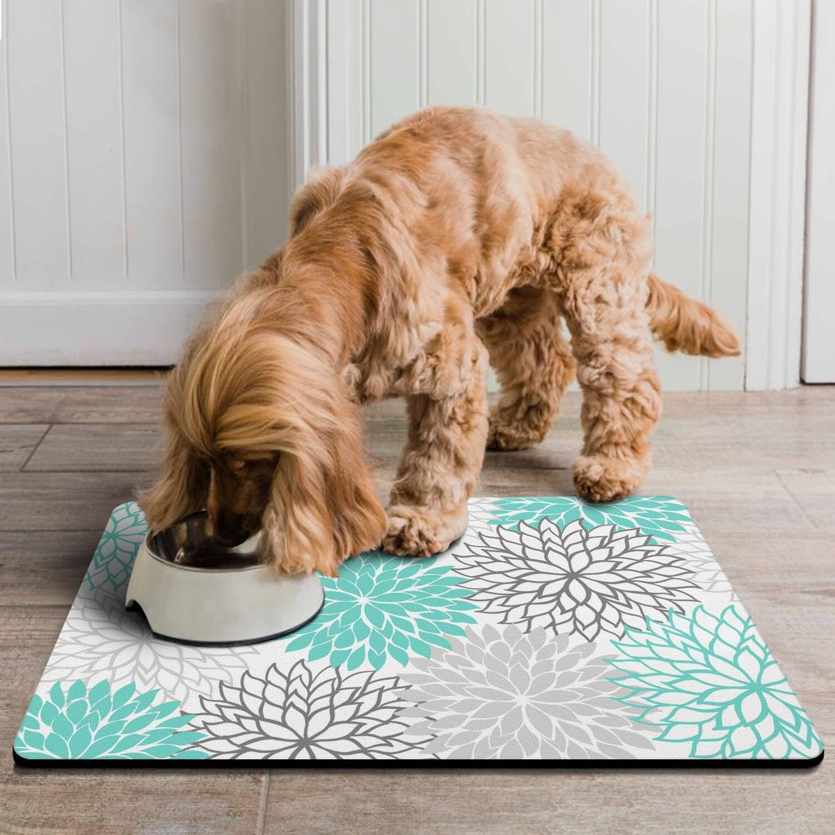 Pet Feeding Mat for Floors Waterproof Dog Mat for Food and Water Absorbent Quick Dry Non Slip mat