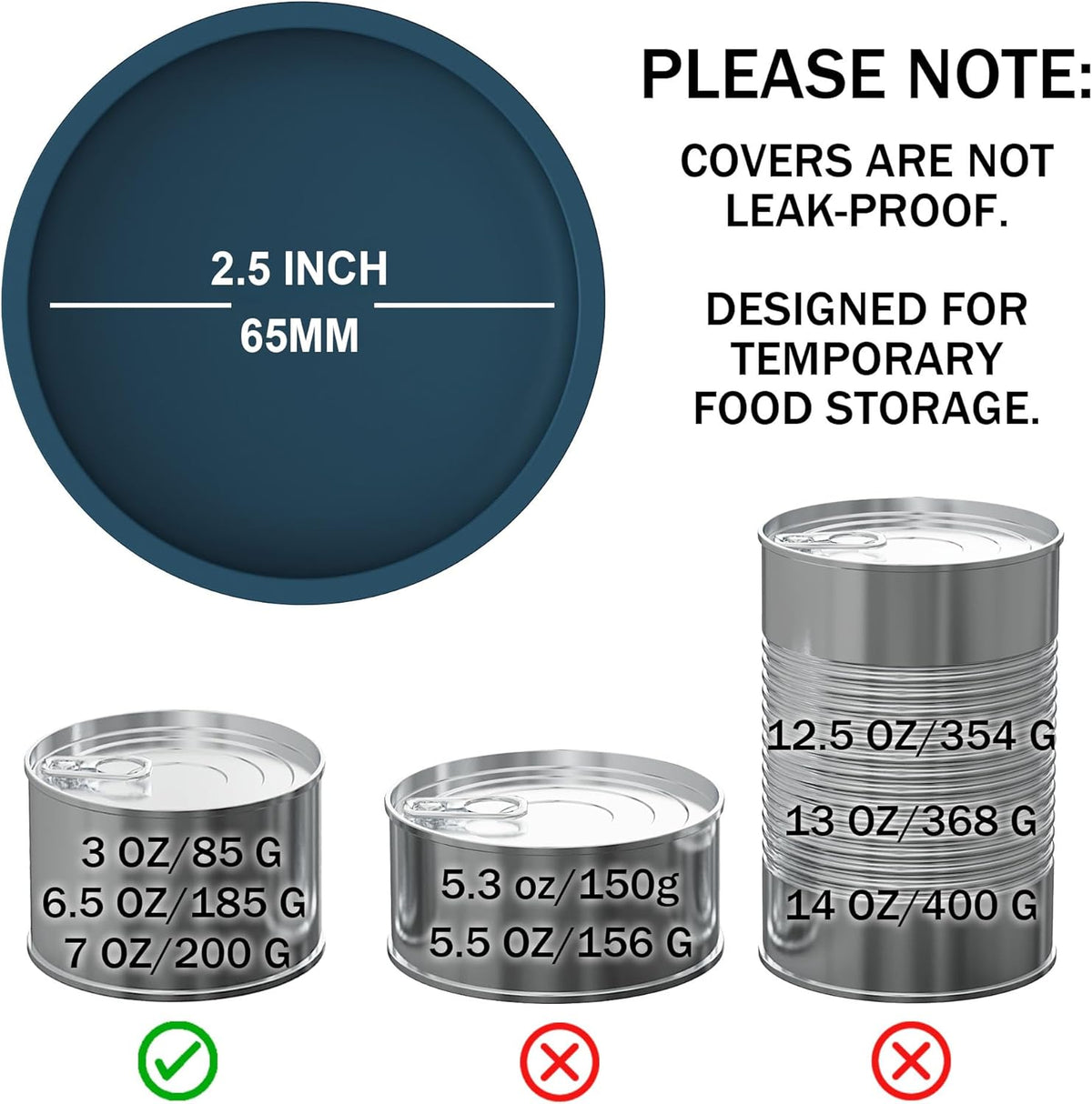 OHMO 3 Pack Small Cat Food Can Lids, Silicone Pet Food Can Lids Covers for 3 oz 2.5 oz Cat Food