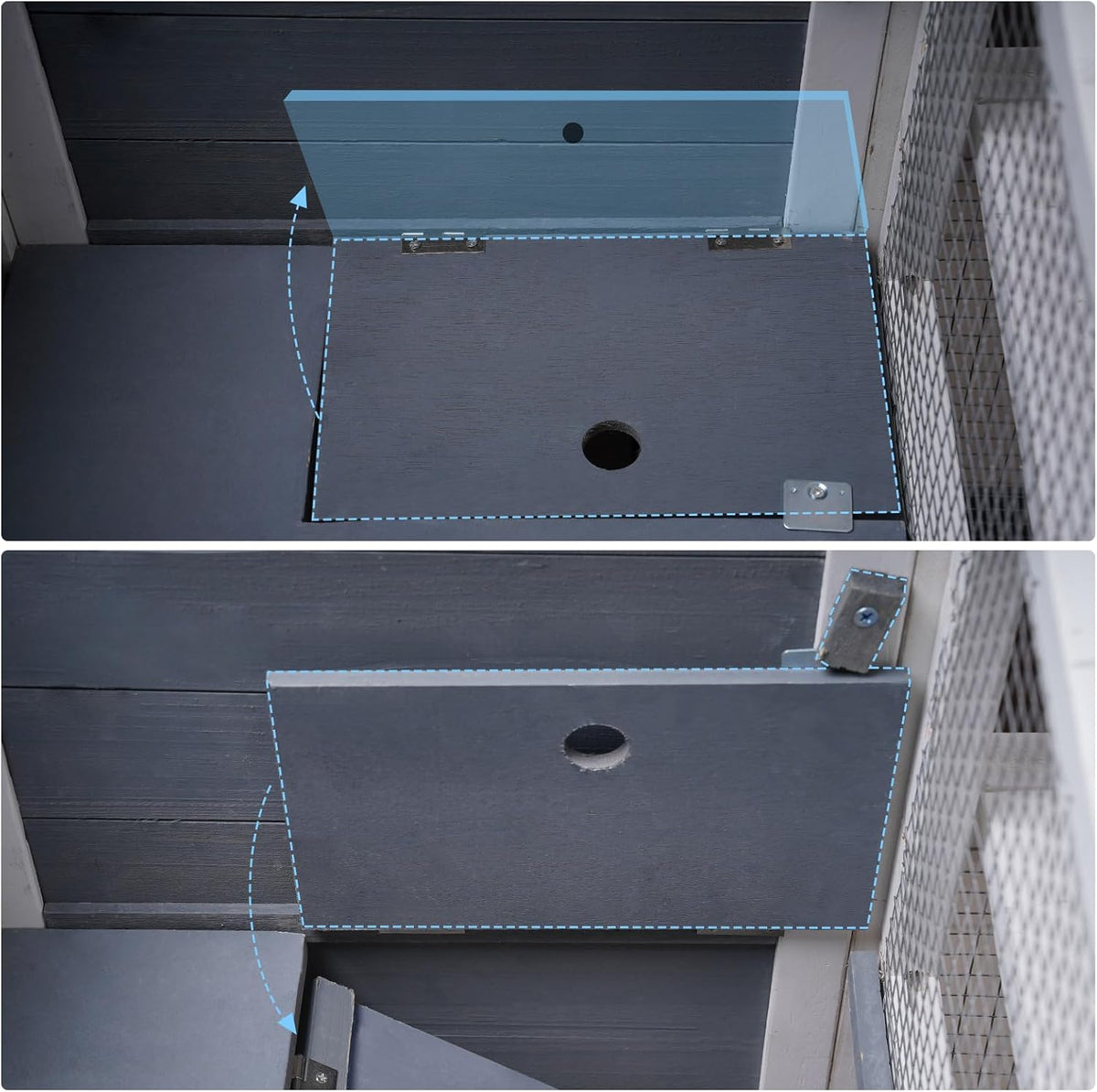 2-Story Guinea Pig Cages Wooden Indoor Rabbit Hutch Hamster Cage with Openable Roofs, Removable