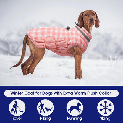 FUAMEY Dog Coat for Small Dogs,Waterproof Dog Winter Jacket with Harness Built in Puppy Cold