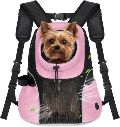 WOYYHO Pet Dog Carrier Backpack Small Dog Front Backpack Ventilated Mesh Dog Travel Back Pack with