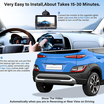 Wireless Backup Camera Ease Install - Color Image HD 1080P 5 Inch Monitor Digital Signal Stable