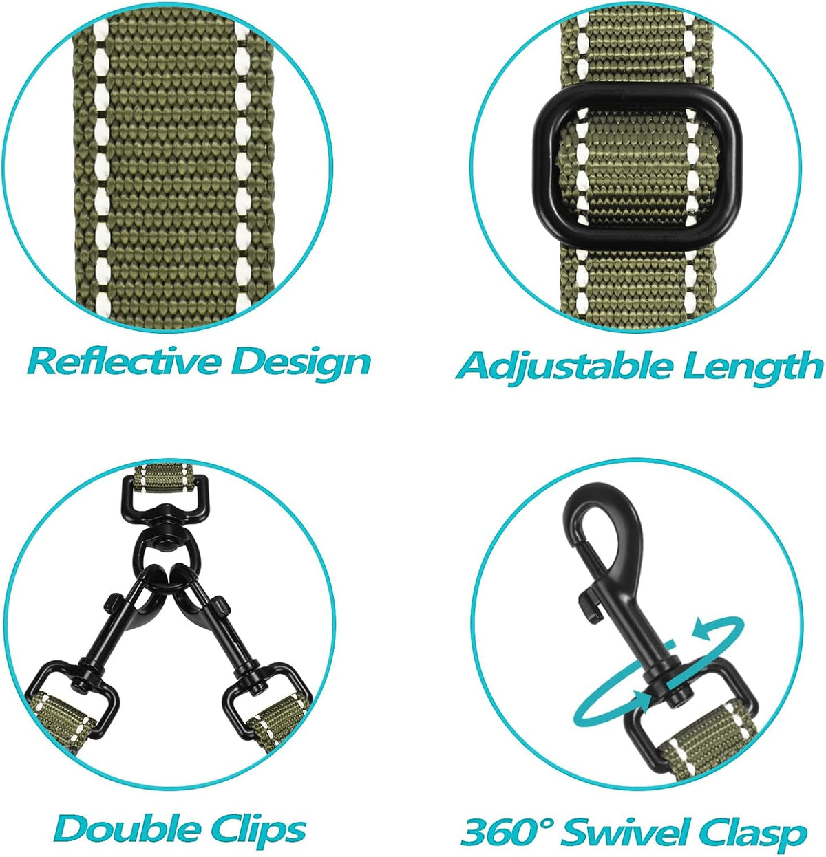 PetBonus Double Dog Leash, No Tangle Dual Leash, Reflective Walking Training Lead, 4 Comfortable