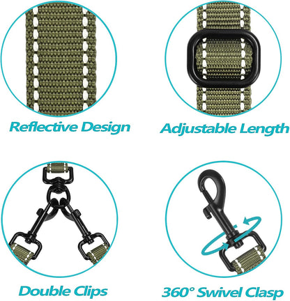 PetBonus Double Dog Leash, No Tangle Dual Leash, Reflective Walking Training Lead, 4 Comfortable