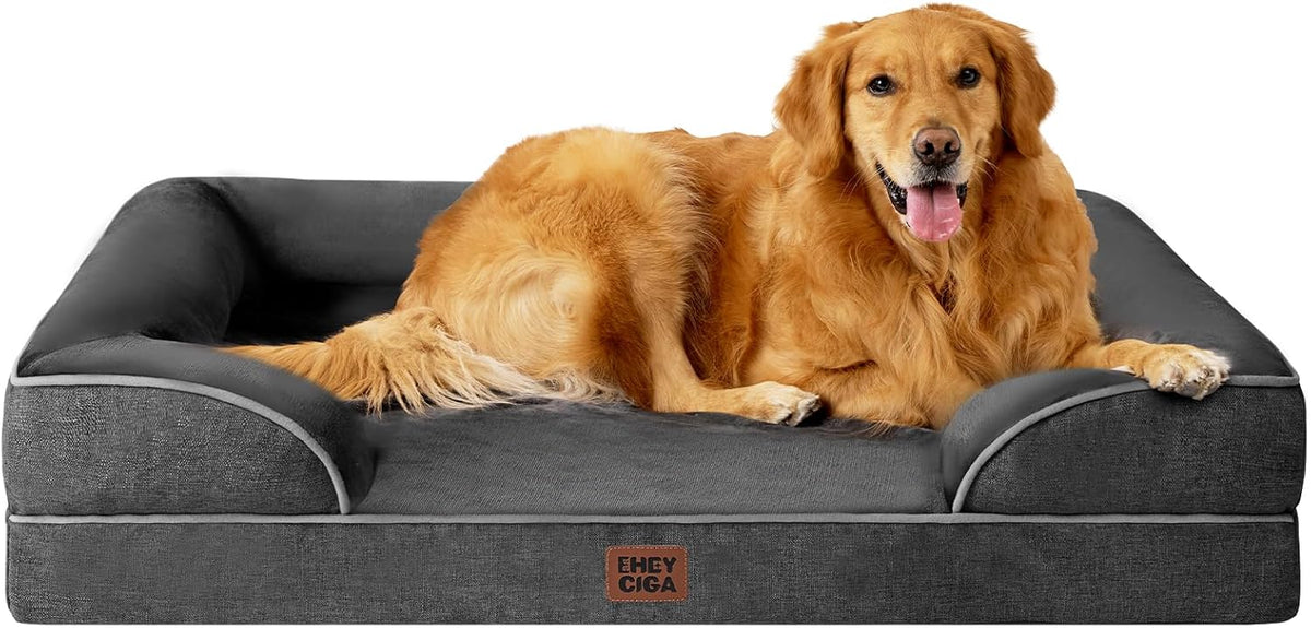 EHEYCIGA Orthopedic Dog Beds for Extra Large Dogs, Waterproof Memory Foam XL Pet Bed with Sides