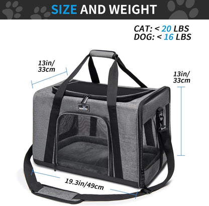 Pet Carrier for Medium Large Cats and Dogs, Dog Carrier Travel Bag with Adequate Ventilation, 5