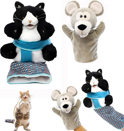 Mouse and Cat Wrestling Toy Puppet, Wrestler Play Doll Glove, Animal Arm Hand Funny Interactive