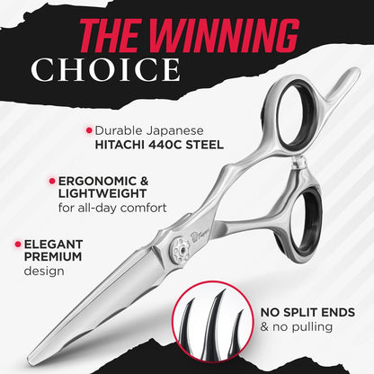 Fagaci Professional Hair Cutting Scissors Left 6” Japanese Steel for Ultra-Precise Cuts, Razor