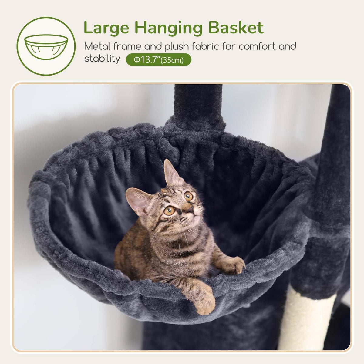 Globlazer Large Cat Tree Tower, Tall Cat Tree Condos for Indoor Cats Large Adult Cat Climbing Tower