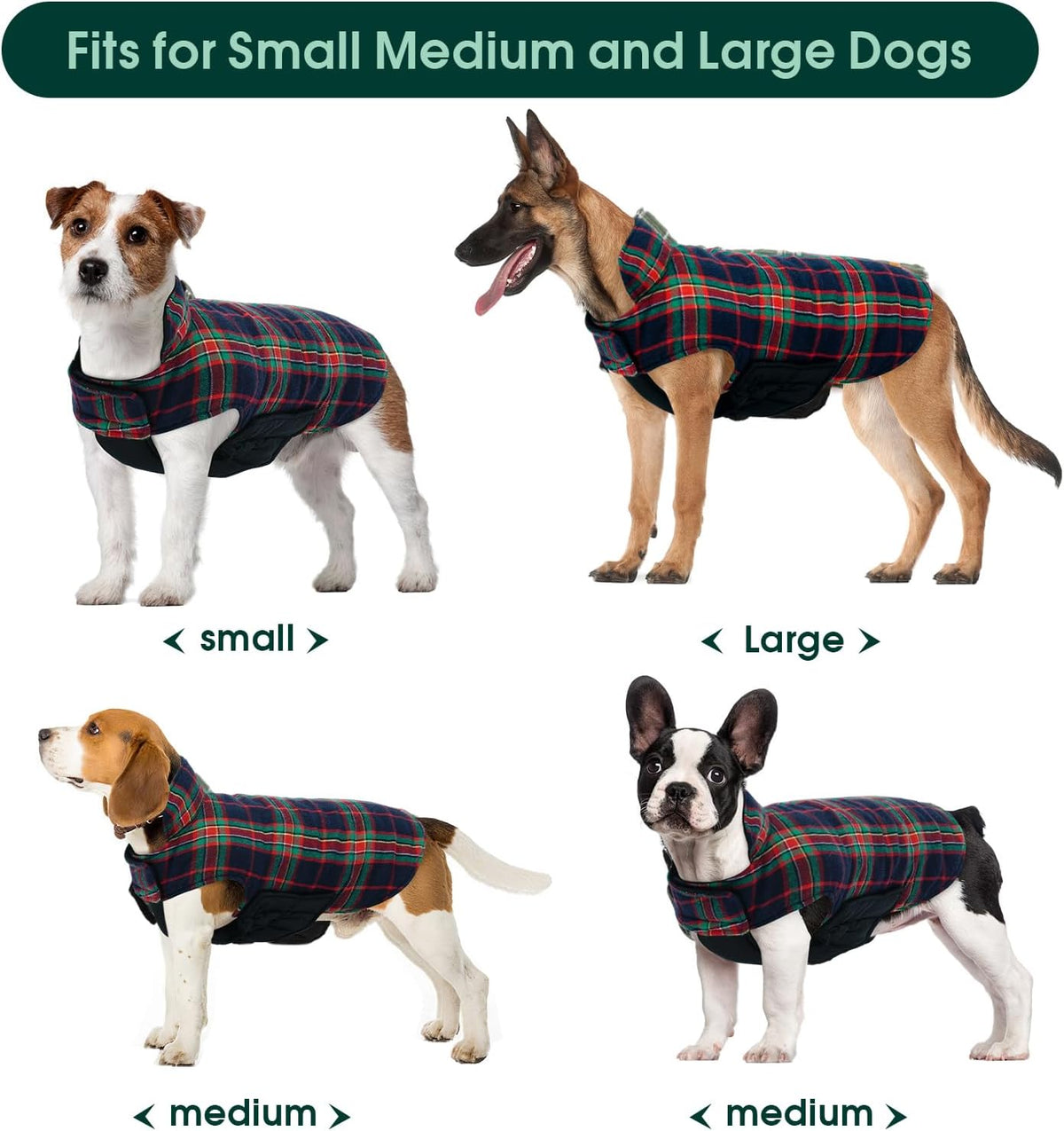 Kuoser Warm Dog Coat, Waterproof Dog Jacket for Extra Large Dogs, Adjustable Durable XL Doggie