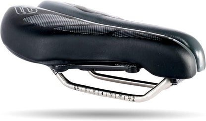 SRT 2.0 Adjustable Bicycle Saddle Noseless with Titanium Rails Custom Fit Comfort,Black w/Grey