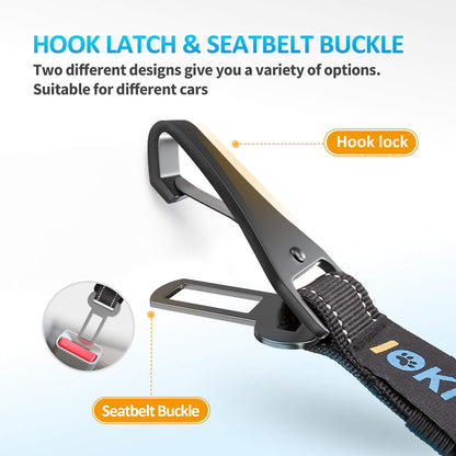 Dog Seat Belt 3-in-1 Car Harness for Dogs Adjustable Safety Seatbelt for Car Nylon Reflective