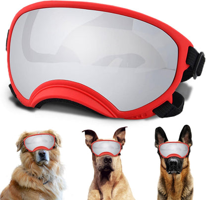 Large Dog Sunglasses with Adjustable Strap UV Protection, Winproof Puppy Sunglasses, Suitable for