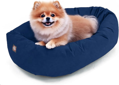 Majestic Pet 24 Inch Suede Calming Dog Bed Washable 24x19x7 (Inch) – Cozy Soft Round Donut Dog Bed