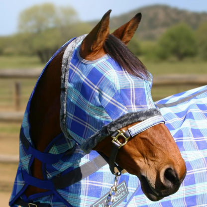 Kensington Fly Mask with Fleece Trim for Horses — Protects Face and Eyes Helps Block Sun Rays While