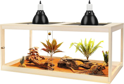 Prolee Reptile Terrarium Tank Up to 78 Gallon, Lizard Tank Bearded Dragon Tank with Metal Mesh Roof