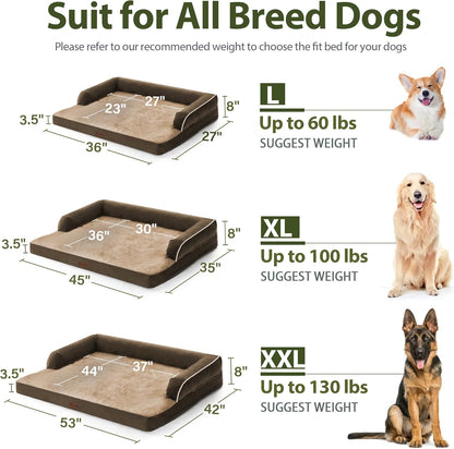 Orthopedic Dog Beds for Extra Large Dogs, Waterproof Dogs Beds XLarge, Memory Foam Dog Couch Beds